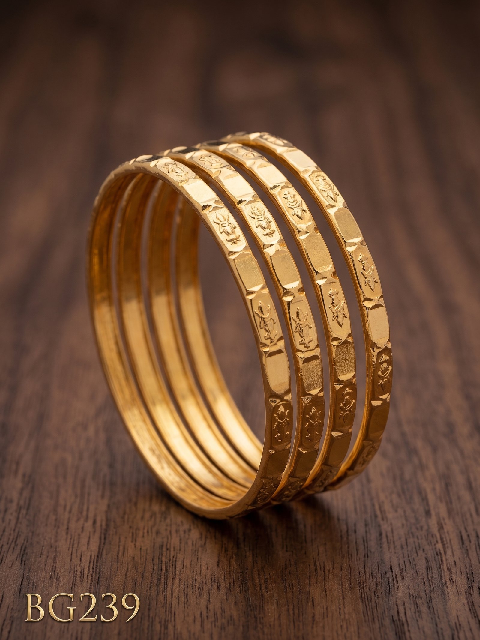 Unpolished Panchaloha Bangle Set of 4 pcs-BG239