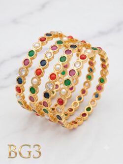 Panchaloham Navaratna Bangle set of 4 pcs-BG3