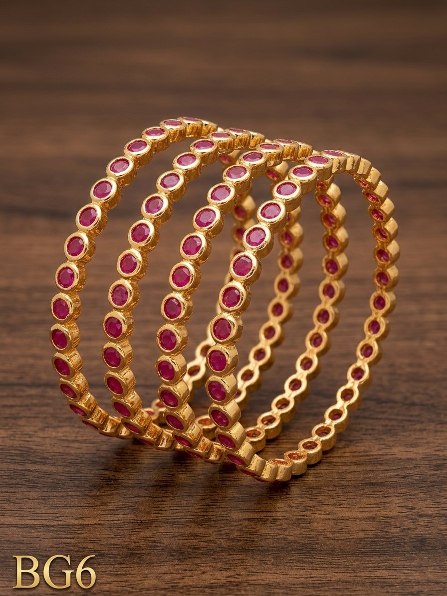 Panchaloham Ruby Bangle Set of 4 pcs-BG6