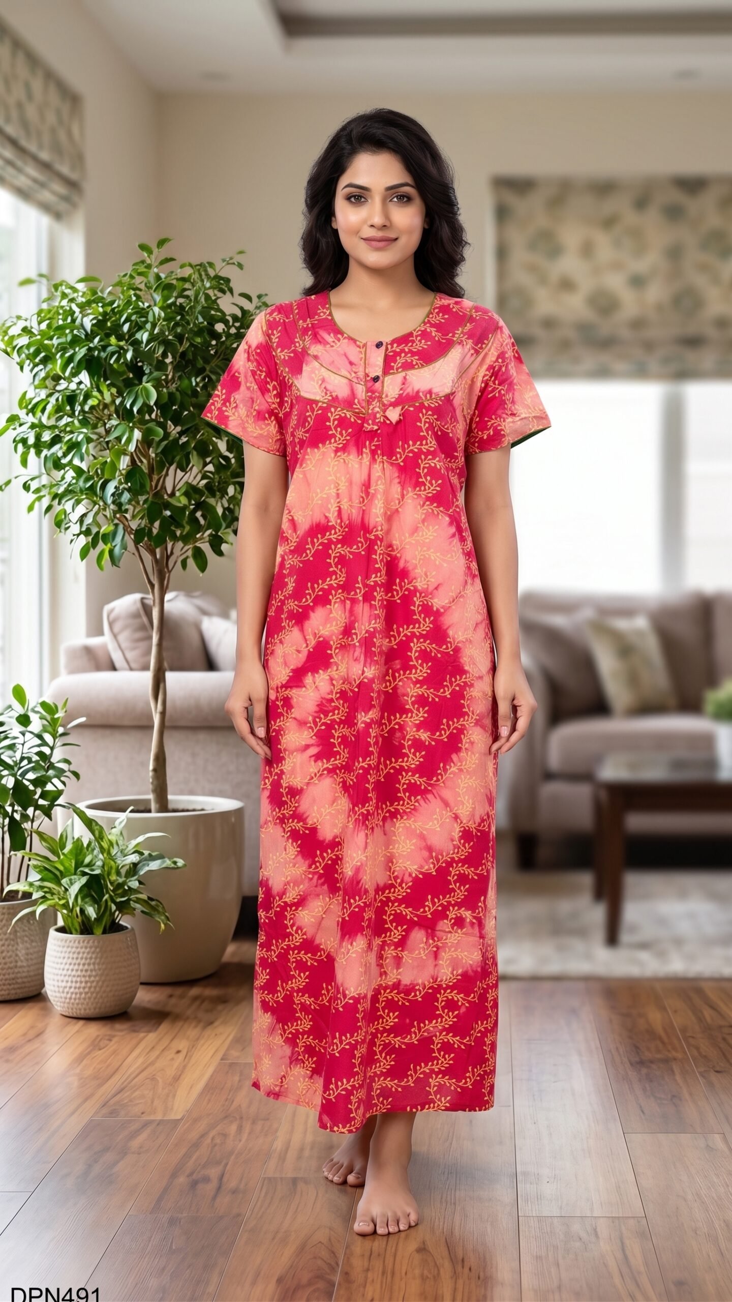 Batiq Patch Nighty Free Size(XXL) -DPN491