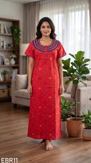 Embroidery Nighty Free Size(XXL)-ERB11