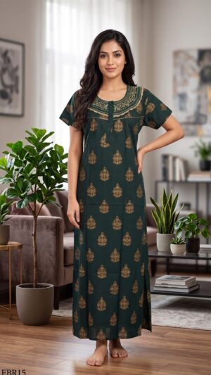 Embroidery Nighty Free Size(XXL)-ERB15