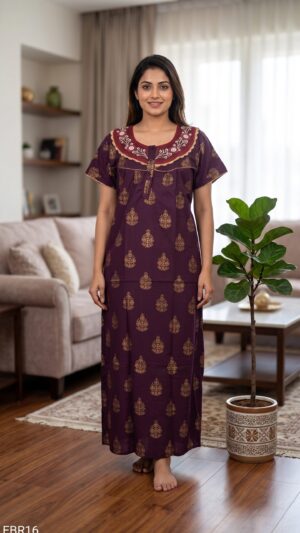 Embroidery Nighty Free Size(XXL)-ERB16