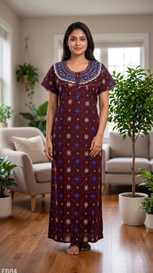 Embroidery Nighty Free Size(XXL)-ERB4