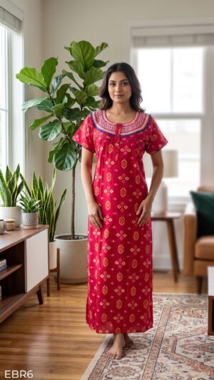 Embroidery Nighty Free Size(XXL)-ERB6