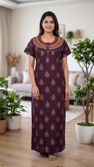 Embroidery Nighty Free Size(XXL)-ERB8