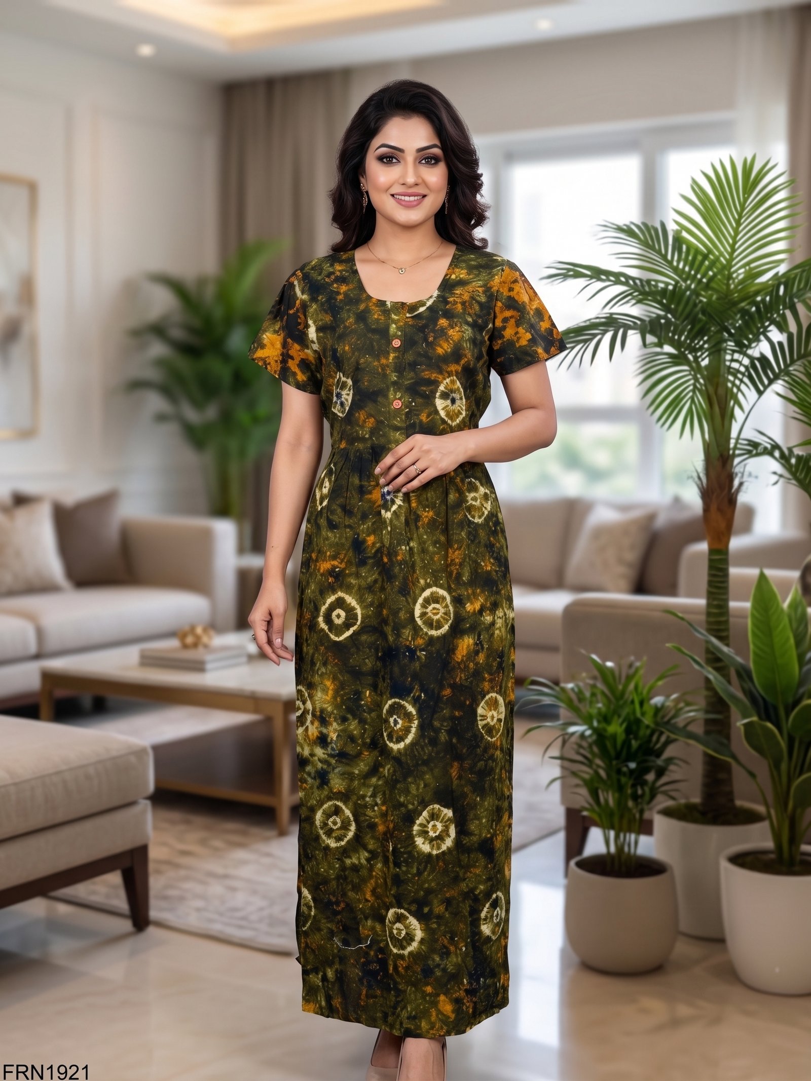 Batiq Frock Nighty Free Size(XXL) -FRN1921