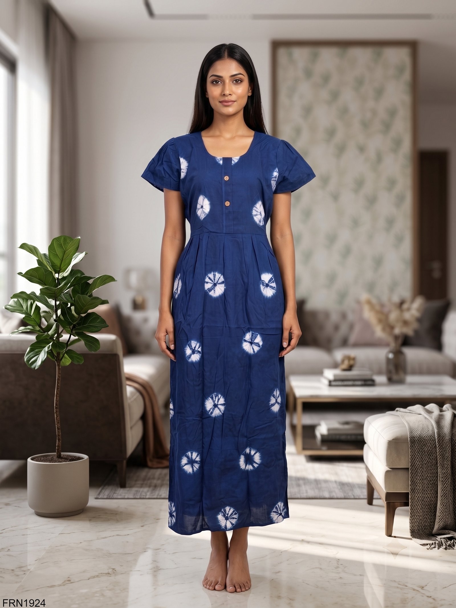 Batiq Frock Nighty Free Size(XXL) -FRN1924