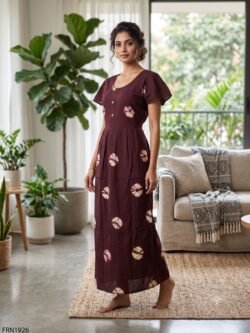 Batiq Frock Nighty Free Size(XXL) -FRN1926