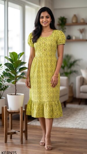 Knee Length Frock Nighty Free Size(XXL)-KFRN15