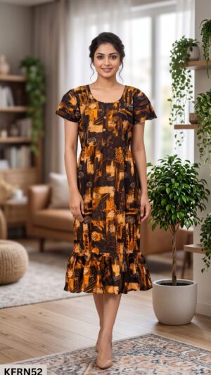 Knee Length Frock Nighty Free Size(XXL)-KFR52