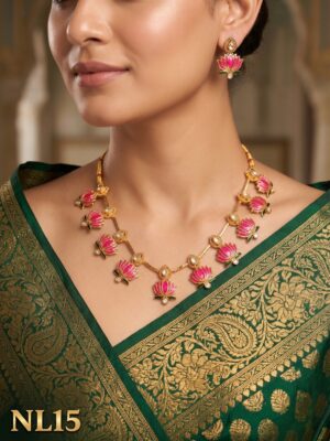 Premium Necklace With Ear Rings-NL15