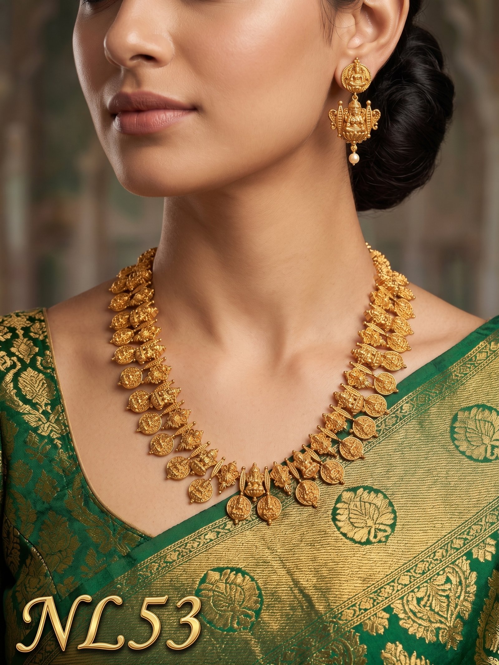 Premium Necklace With Ear Rings-NL53