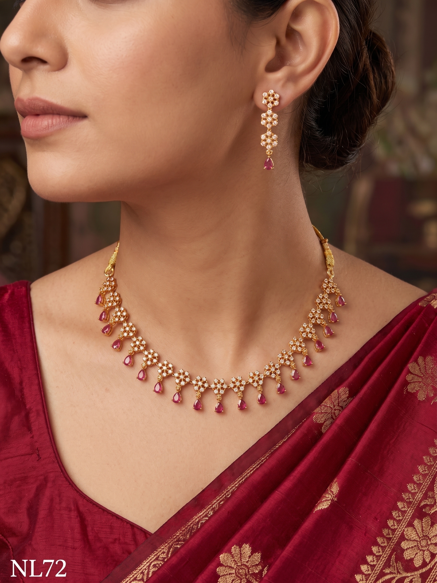 Premium Necklace With Ear Rings -NL72