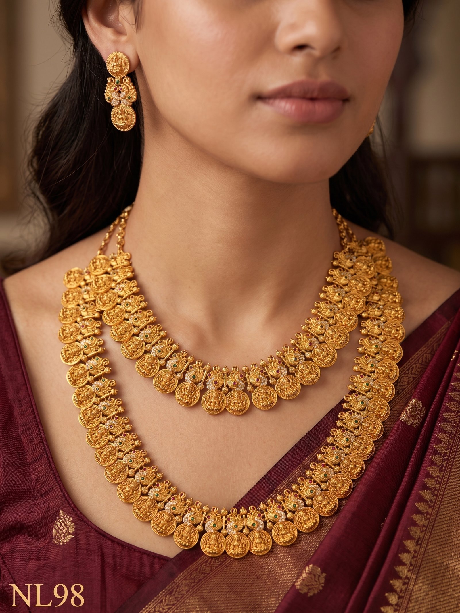 Premium Necklace With Ear Rings-NL98
