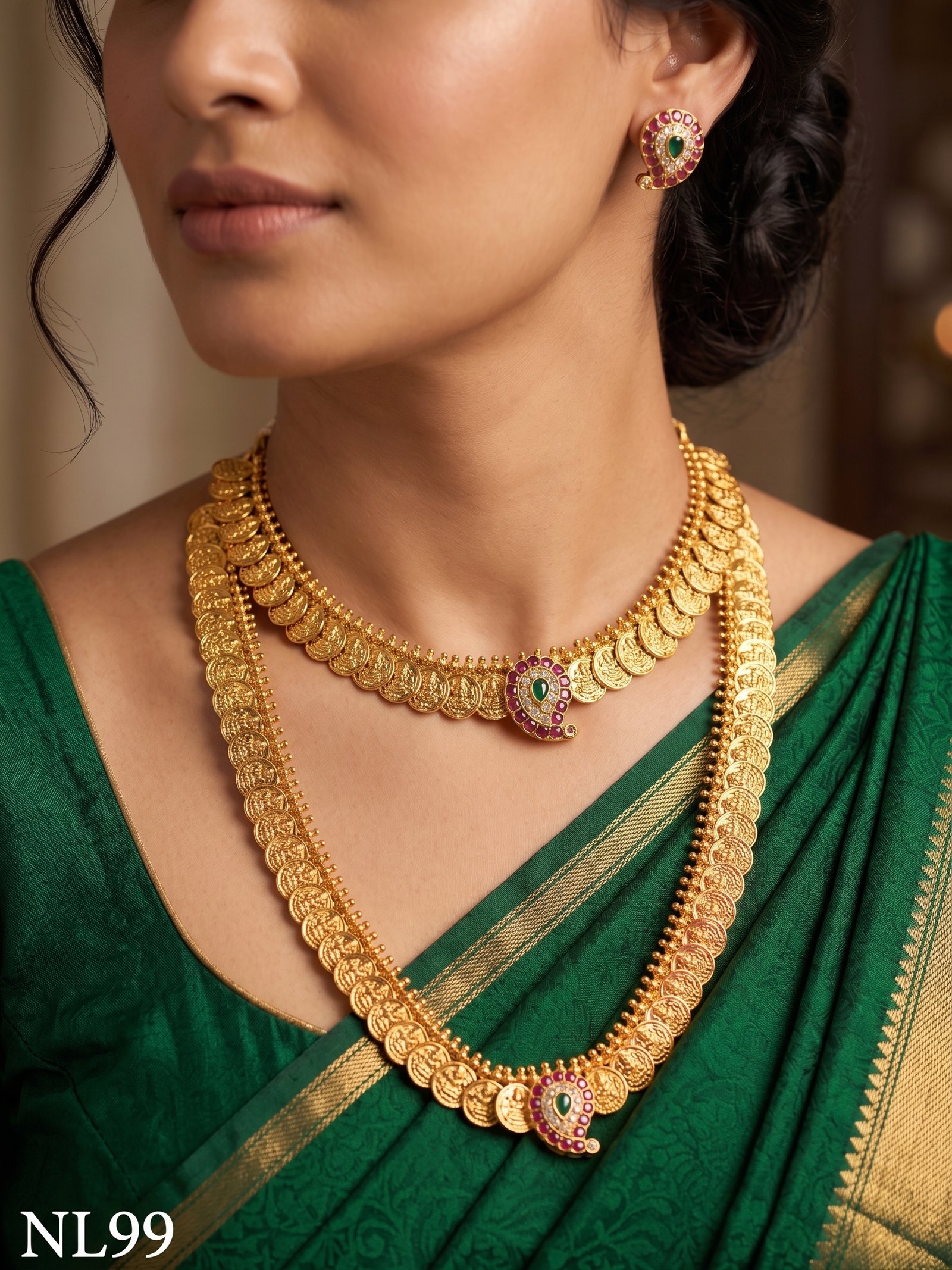 Premium Necklace With Ear Rings-NL99