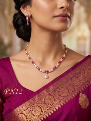 Panchaloham Necklace With Ear Rings-PN12