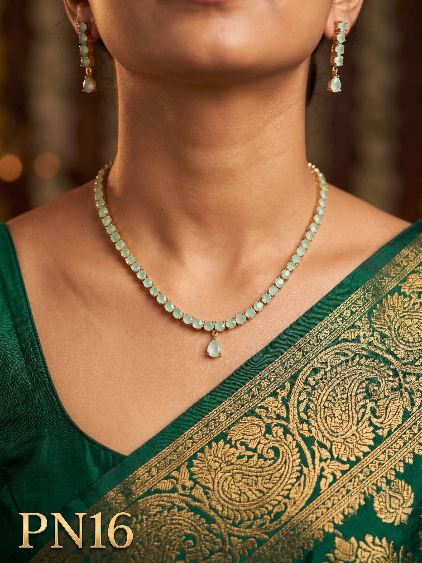 Panchaloham Necklace With Ear Rings-PN16