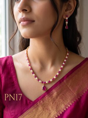 Panchaloham Necklace With Ear Rings-PN17