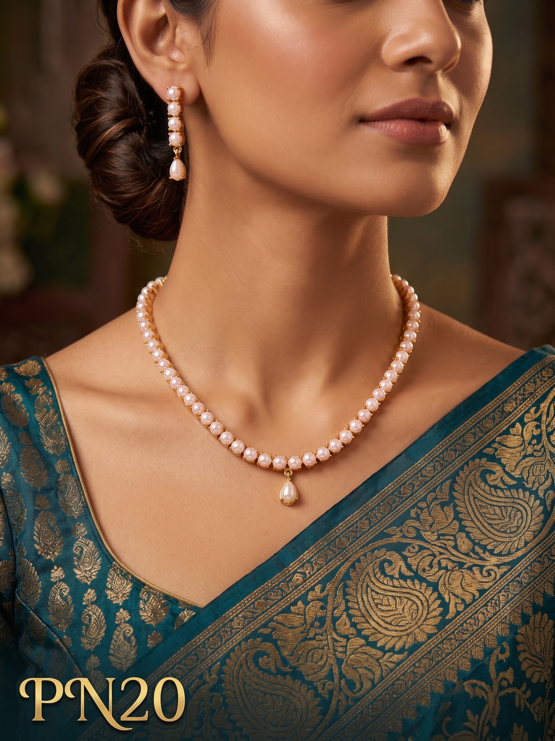 Panchaloham Necklace With Ear Rings-PN20
