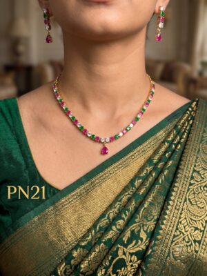 Panchaloham Necklace With Ear Rings-PN21
