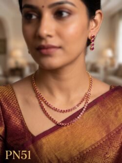Panchaloham Necklace With Ear Rings-PN51
