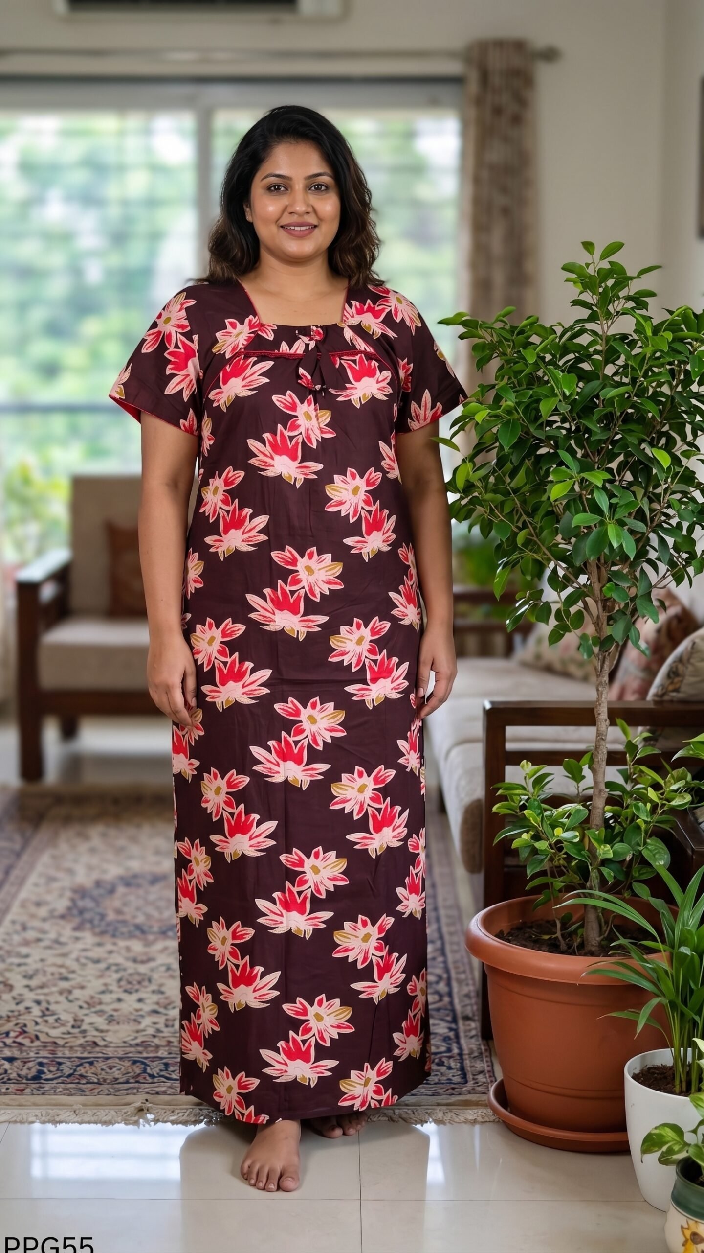 Piping Nighty Free Size(XXL)-PPG55