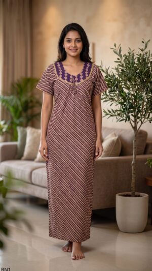 Round Neck Nighty Free Size(XXL)-RN1