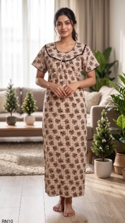 Round Neck Nighty Free Size(XXL)-RN10
