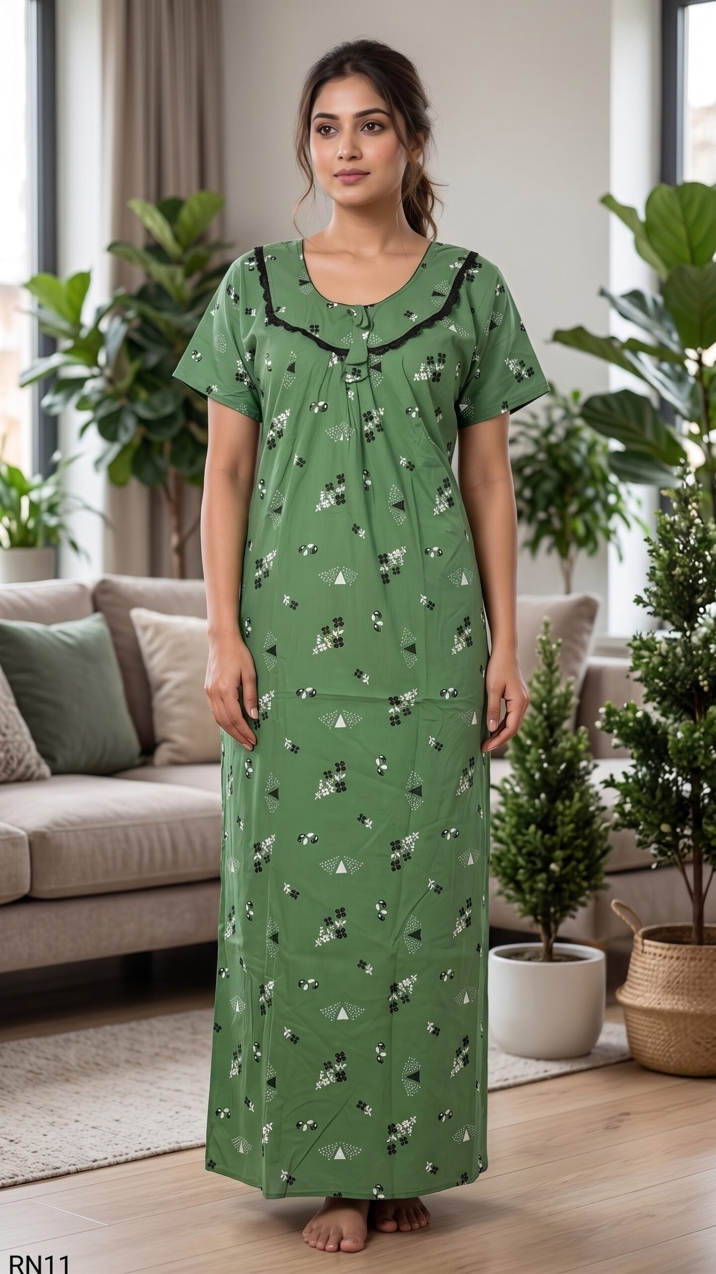 Round Neck Nighty Free Size(XXL)-RN11