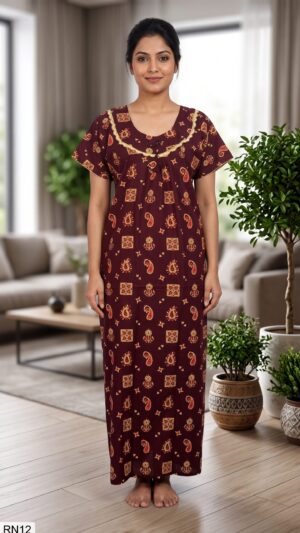 Round Neck Nighty Free Size(XXL)-RN12