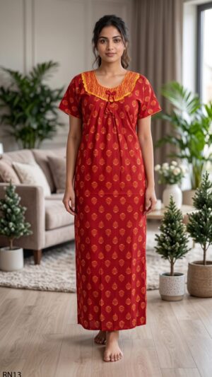 Round Neck Nighty Free Size(XXL)-RN13