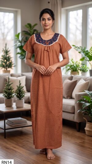 Round Neck Nighty Free Size(XXL)-RN14