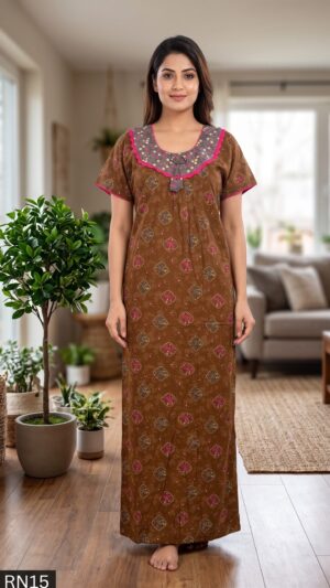 Round Neck Nighty Free Size(XXL)-RN15