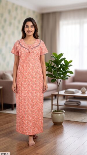 Round Neck Nighty Free Size(XXL)-RN16
