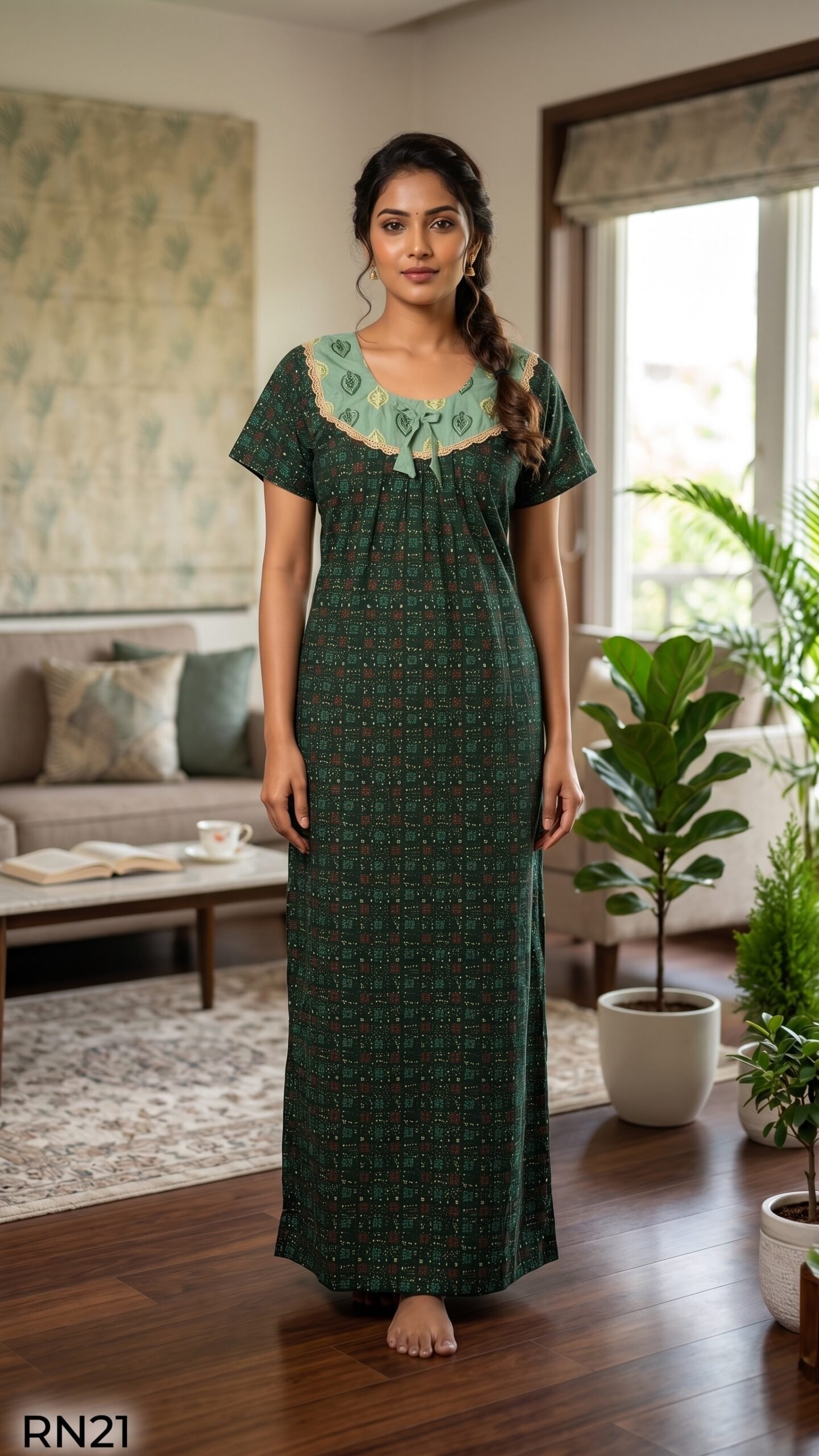 Round Neck Nighty Free Size(XXL)-RN21