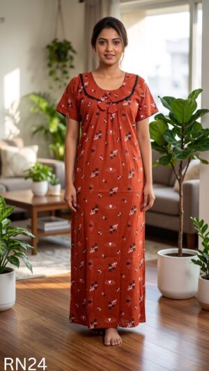 Round Neck Nighty Free Size(XXL)-RN24
