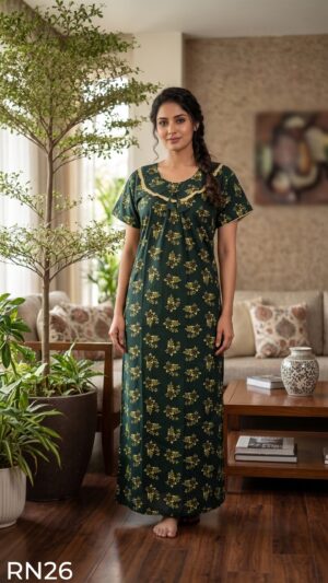 Round Neck Nighty Free Size(XXL)-RN26