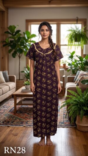 Round Neck Nighty Free Size(XXL)-RN28