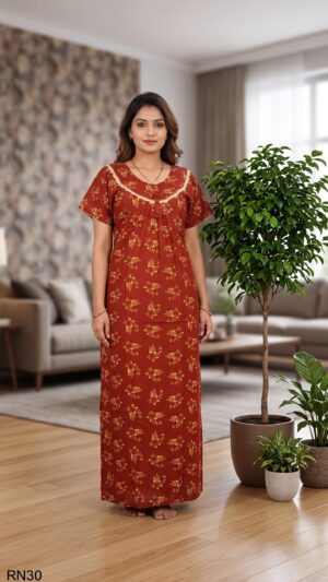 Round Neck Nighty Free Size(XXL)-RN30