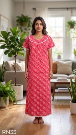 Round Neck Nighty Free Size(XXL)-RN33