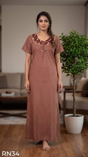 Round Neck Nighty Free Size(XXL)-RN34