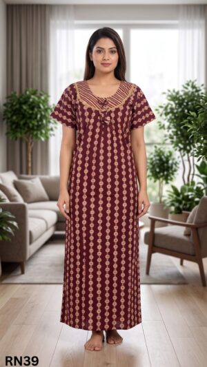 Round Neck Nighty Free Size(XXL)-RN39