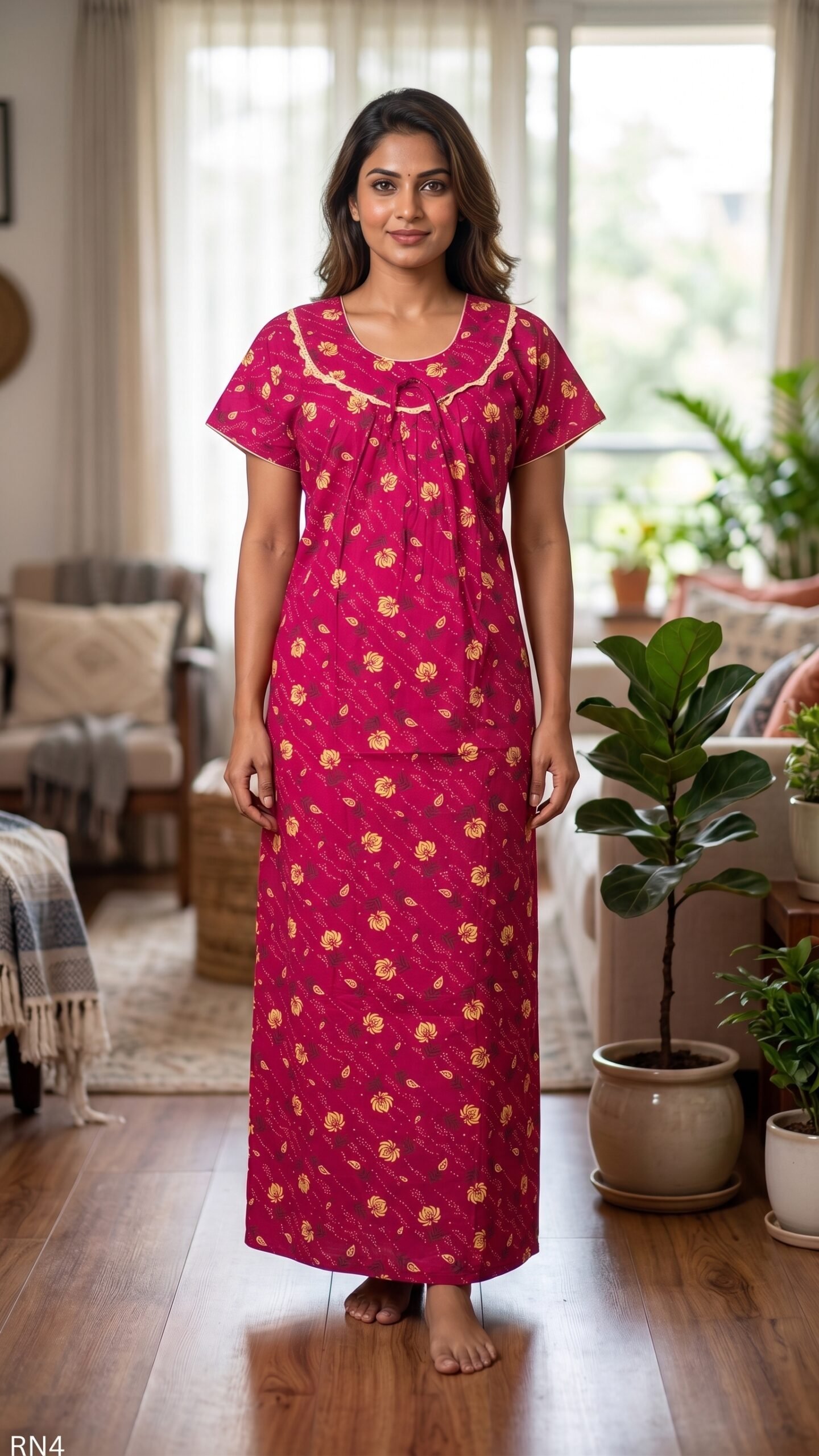 Round Neck Nighty Free Size(XXL)-RN4