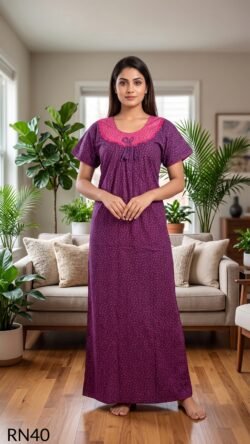 Round Neck Nighty Free Size(XXL)-RN40