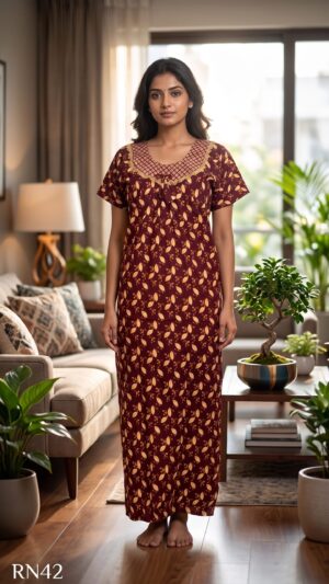 Round Neck Nighty Free Size(XXL)-RN42