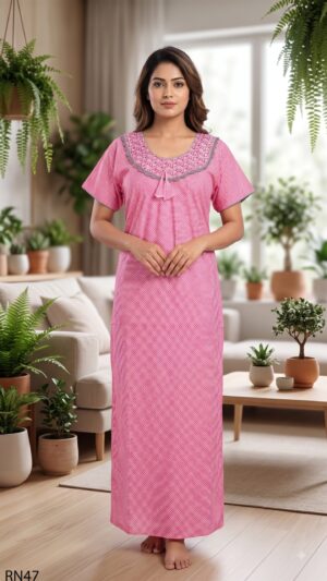 Round Neck Nighty Free Size(XXL)-RN47
