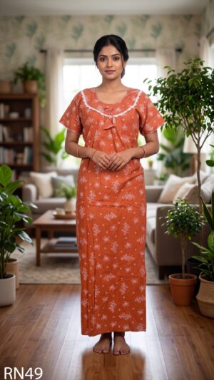 Round Neck Nighty Free Size(XXL)-RN49