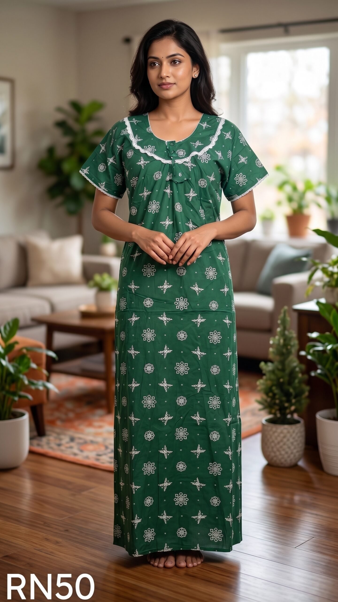 Round Neck Nighty Free Size(XXL)-RN50