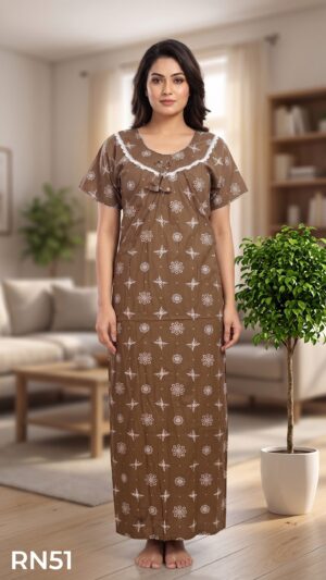 Round Neck Nighty Free Size(XXL)-RN51